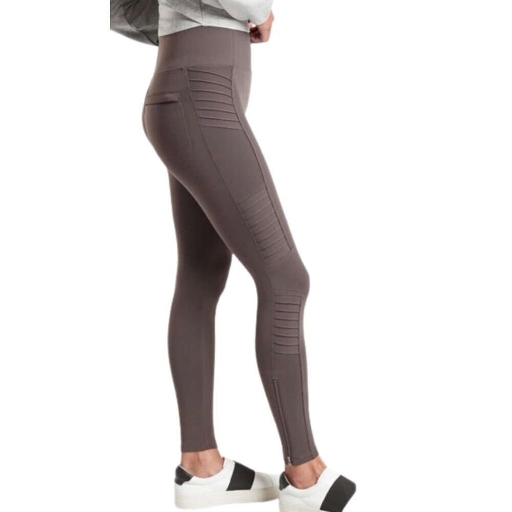 Athleta Delancey Moto Tight Size Medium Color Coffee House